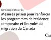 Medidas adoptadas para fortalecer los programas de residencia temporal y las vías de migración de Canadá