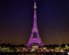 La Torre Eiffel y otros tres lugares de París se iluminaron de rosa, las imágenes