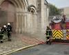 Un incendio en la iglesia de Saint-Hilaire.