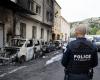 CRS 81 en Cavaillon tras el incendio de cuatro coches de policía delante de la comisaría