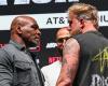 Mike Tyson abofetea a Jake Paul durante su enfrentamiento final antes de entrar al ring