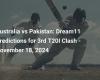 Australia vs Pakistán: Predicciones de Dream11 para el tercer choque T20I – 18 de noviembre de 2024