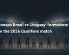 Títulos Brasil vs Uruguay: alineaciones para el partido de clasificación 2026