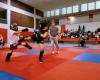 El tatami de salida en el COS del campeonato belga de artes marciales juveniles