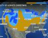 El mapa de nieve navideña muestra que la mitad de los estados de EE. UU. tienen posibilidades de tener una Navidad blanca