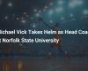 Michael Vick asume el cargo de entrenador del equipo de fútbol de la Universidad Estatal de Norfolk