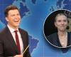 Scarlett Johansson se estremece cuando Colin Jost se ve obligado a bromear sobre el matrimonio en ‘SNL’