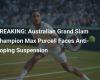 URGENTE: El campeón australiano de Grand Slam, Max Purcell, se enfrenta a una suspensión por dopaje